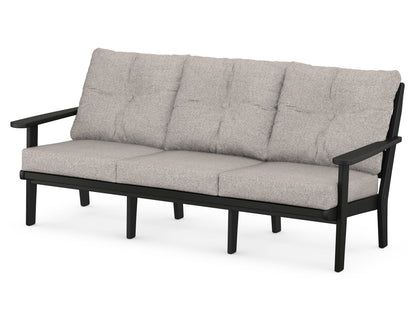 POLYWOOD® Lakeside Deep Seating Sofa in Black / Weathered Tweed