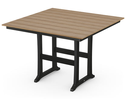 POLYWOOD® Farmhouse Trestle 59" Bar Table in Black / Natural
