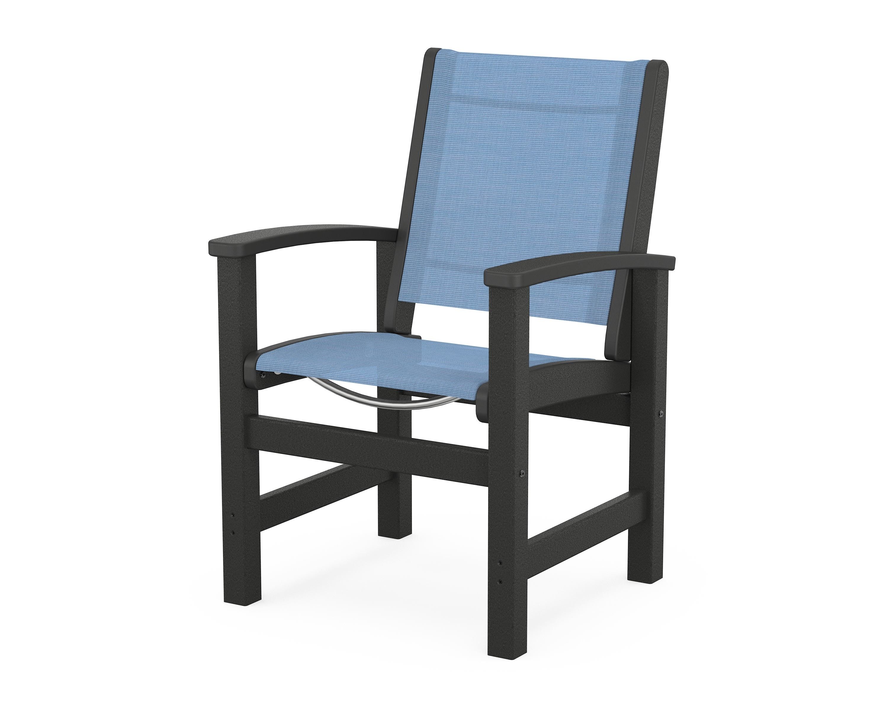 POLYWOOD® Coastal Dining Chair in Black / Poolside Sling