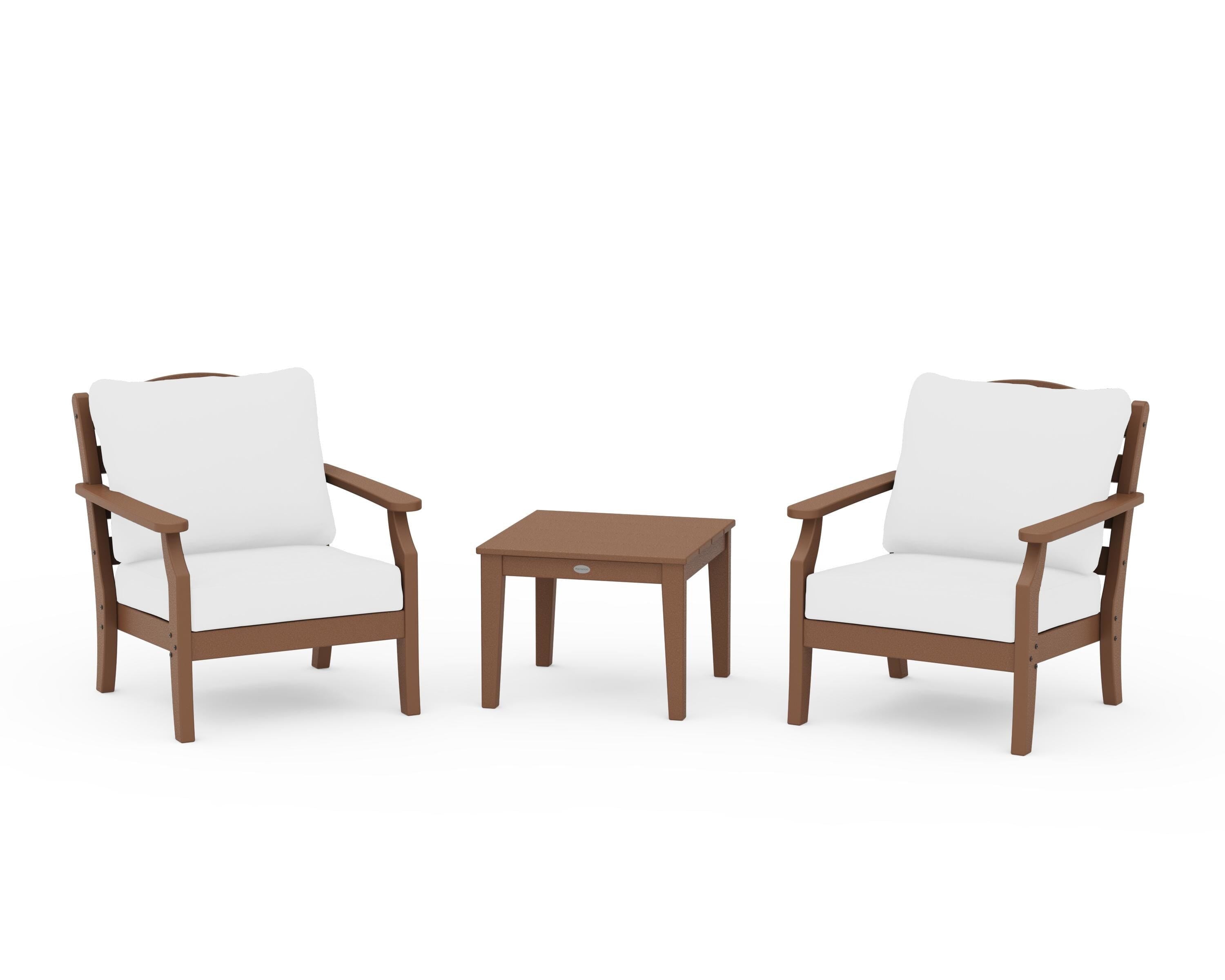 Draper James™ by  POLYWOOD® Savannah 3-Piece Deep Seating Set in Teak / Natural