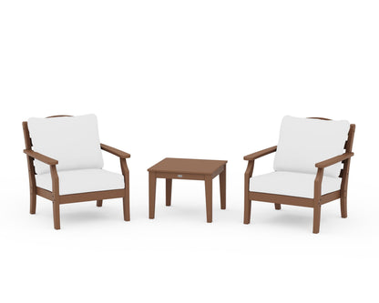 Draper James™ by  POLYWOOD® Savannah 3-Piece Deep Seating Set in Teak / Natural