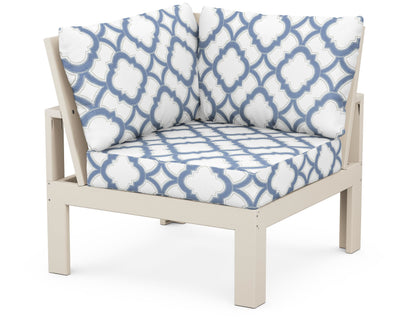 Unbranded Modular Corner Chair in Sand / Trellis Sky Blue