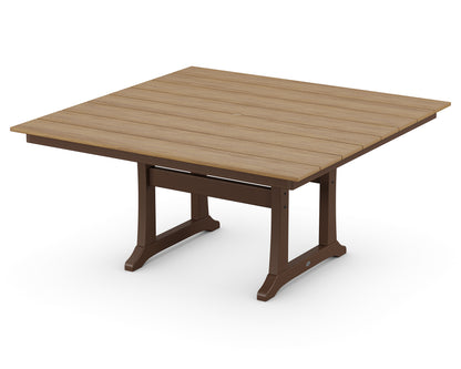 POLYWOOD® Farmhouse Trestle 59" Dining Table in Mahogany / Natural