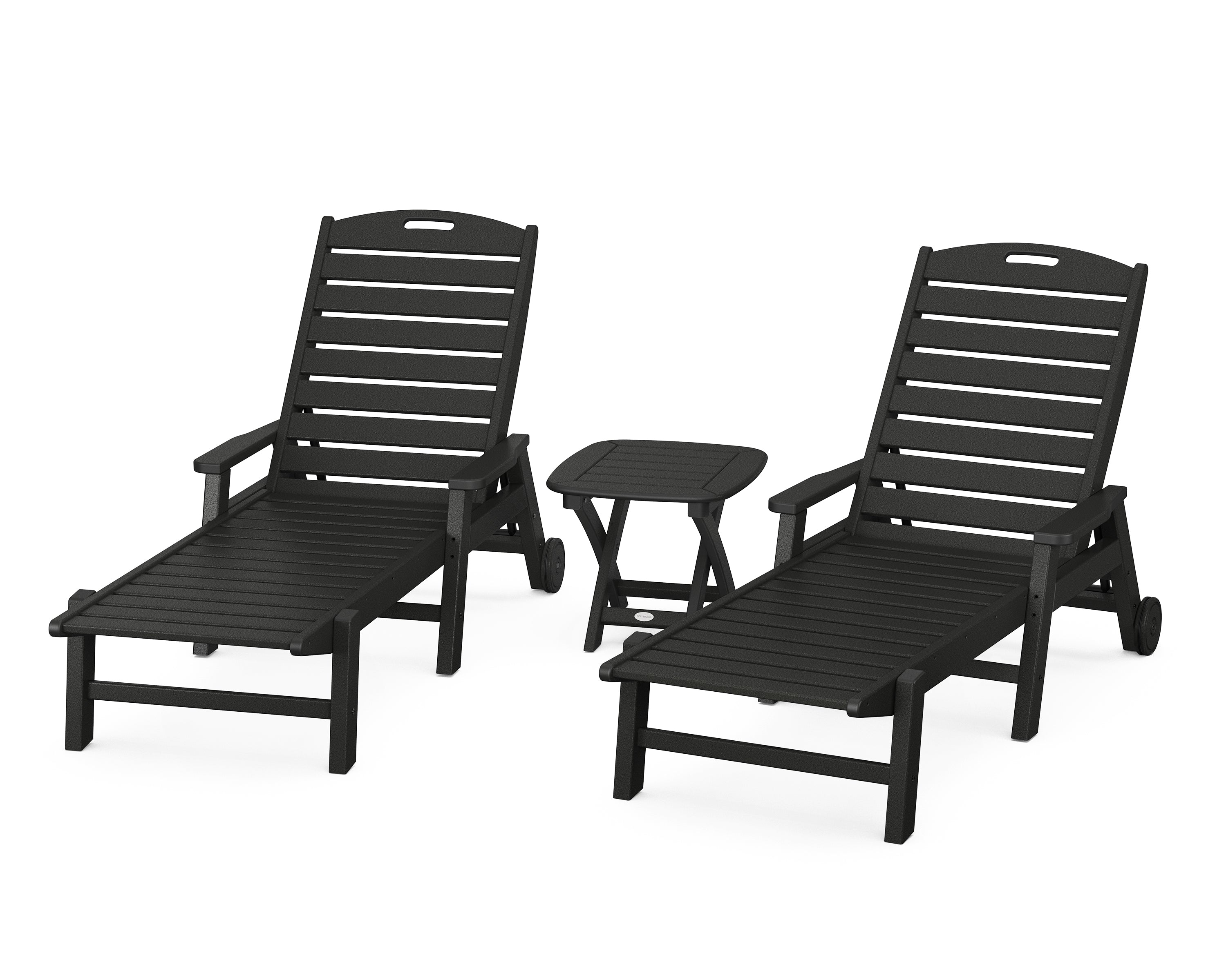 POLYWOOD® Nautical 3-Piece Chaise Set in Black