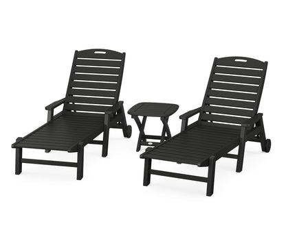 POLYWOOD® Nautical 3-Piece Chaise Set in Black