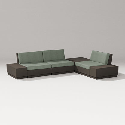 PW Designer Series Elevate 6-Piece Corner Sectional in Vintage Coffee / Cast Sage