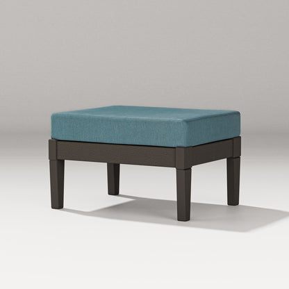 PW Designer Series Estate Lounge Ottoman in Vintage Coffee / Ocean Teal
