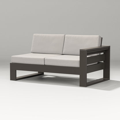 PW Designer Series Latitude Modular Right Arm Loveseat in Vintage Coffee / Cast Ash