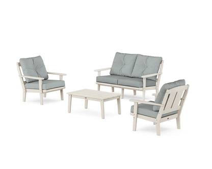 POLYWOOD® Mission 4-Piece Deep Seating Set with Loveseat in Sand / Spa