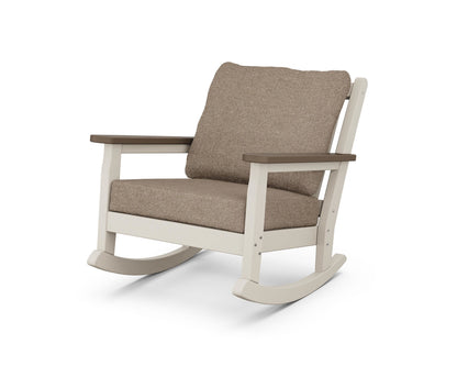 POLYWOOD® Chippendale Deep Seating Rocking Chair in Sand / Kona / Spiced Burlap