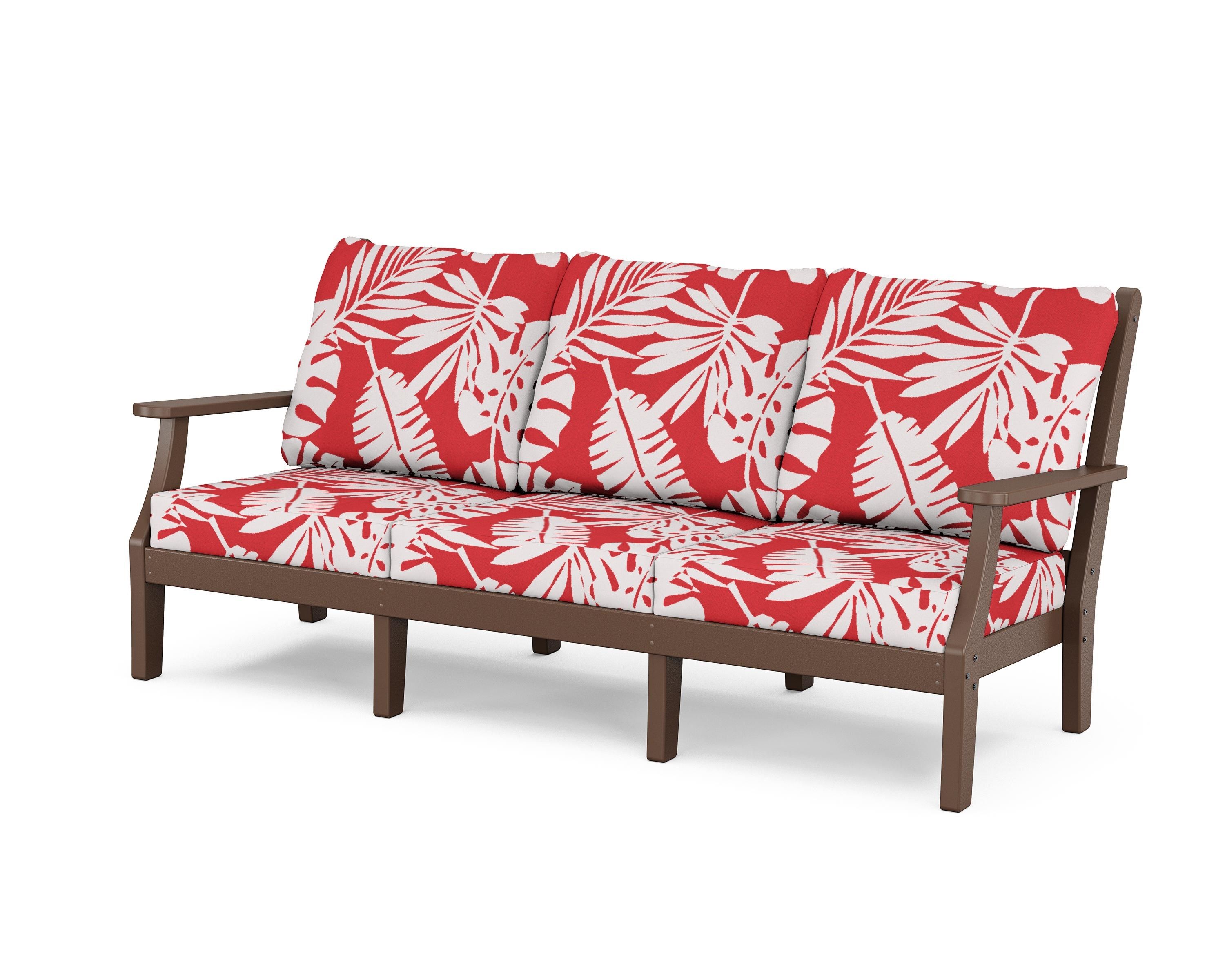 Country Living Wovendale Deep Seating Sofa in Mahogany / Leaf Crimson