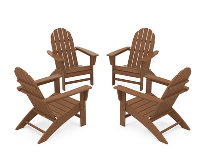 POLYWOOD® Vineyard 4-Piece Adirondack Conversation Set in Teak