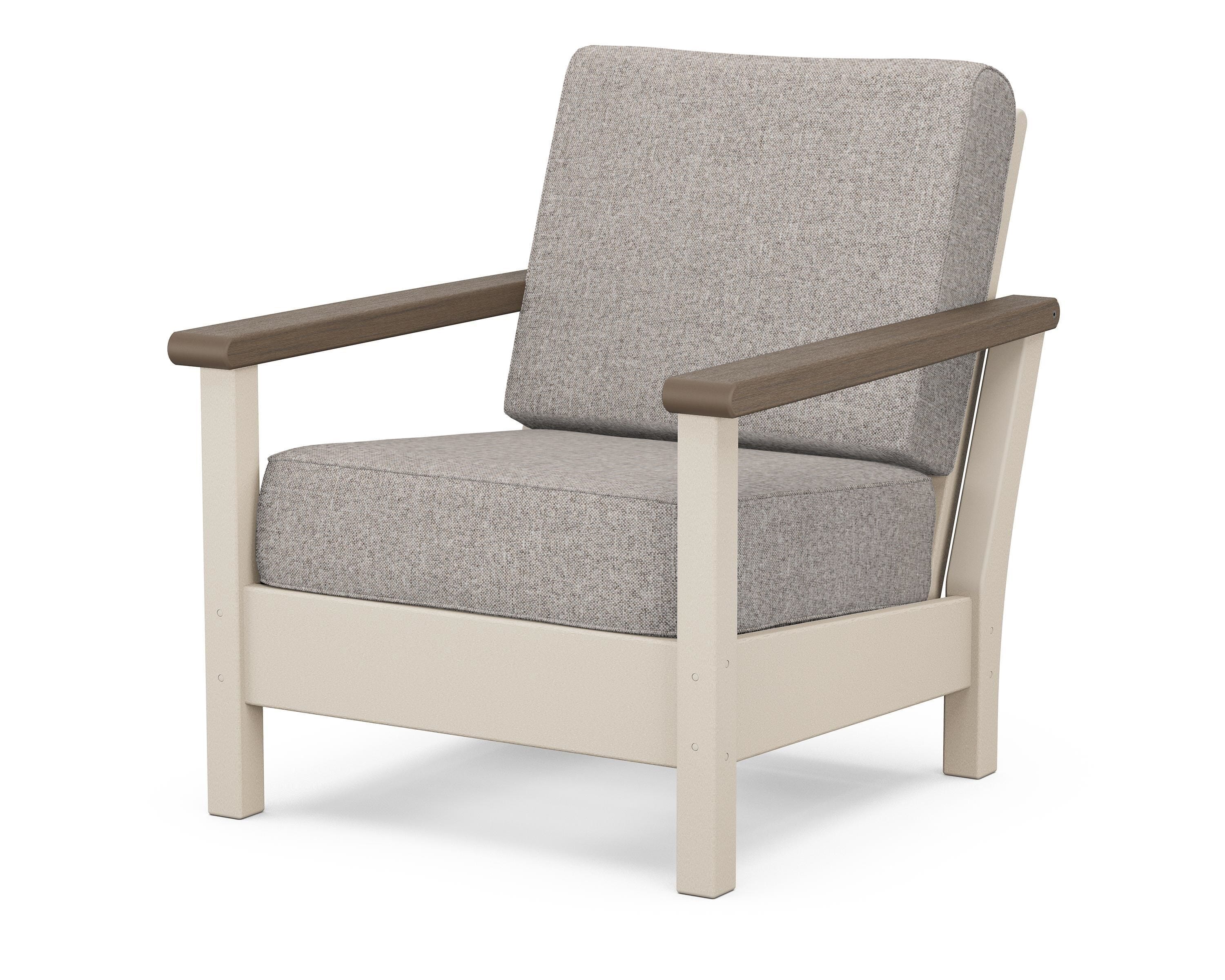 POLYWOOD® Harbour Deep Seating Chair in Sand / Kona / Weathered Tweed