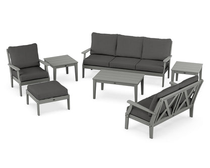 POLYWOOD® Braxton 7-Piece Deep Seating Set in Slate Grey / Spectrum Carbon