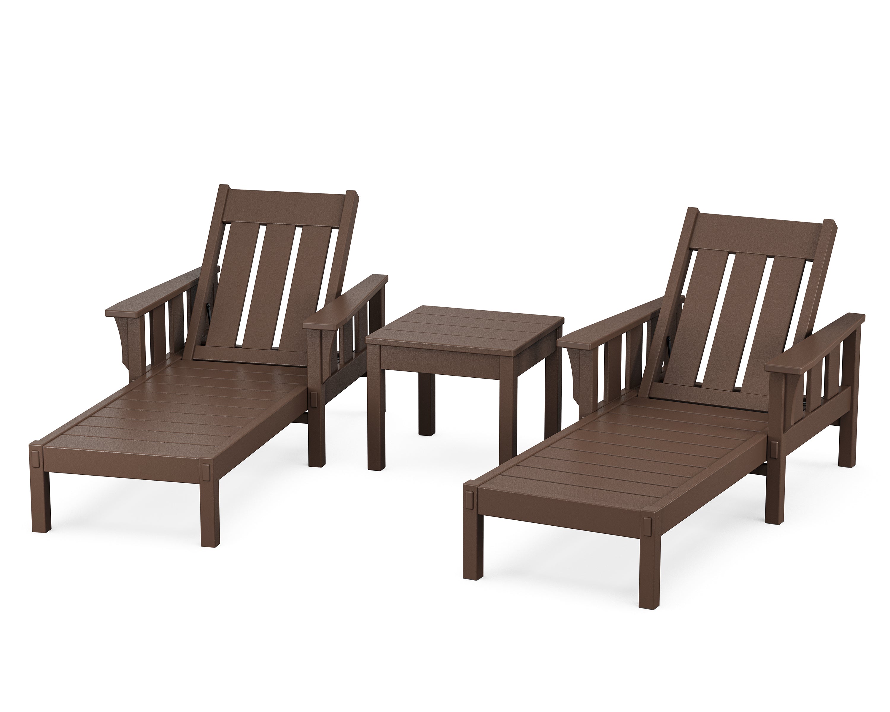 Martha Stewart by POLYWOOD® Acadia 3-Piece Chaise Set in Mahogany