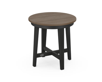 POLYWOOD® Newport 19" Round End Table in Black / Kona