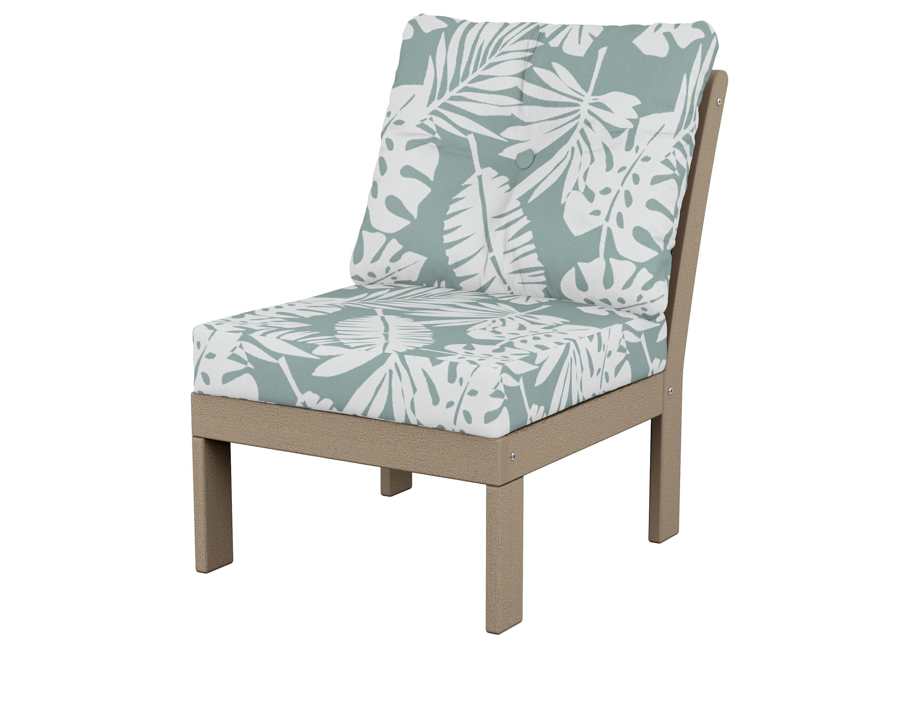 POLYWOOD® Vineyard Modular Armless Chair in Vintage Sahara / Leaf Glacier Spa