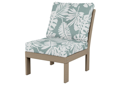 POLYWOOD® Vineyard Modular Armless Chair in Vintage Sahara / Leaf Glacier Spa