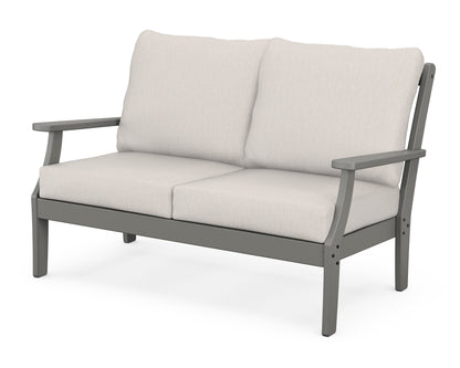 POLYWOOD® Braxton Deep Seating Loveseat in Slate Grey / Cast Ash
