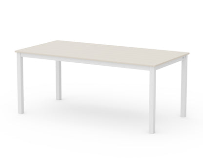 POLYWOOD® Main Street 36" x 72" Dining Table in White / Sand
