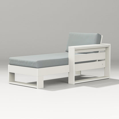 PW Designer Series Latitude Modular Right Arm Chaise in Vintage White / Spa