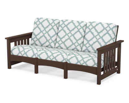 POLYWOOD® Club Mission Sofa in Mahogany / Trellis Glacier Spa