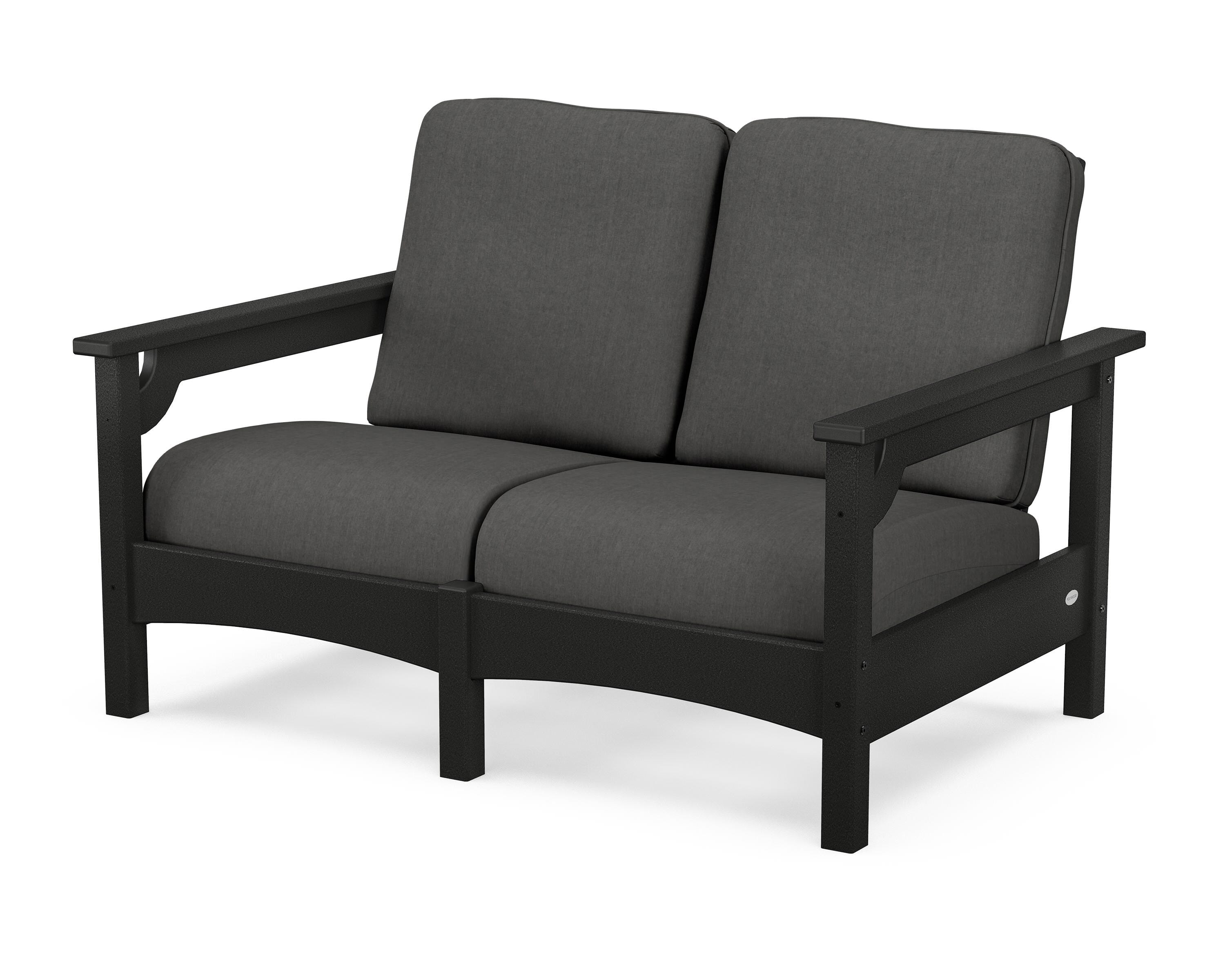 POLYWOOD® Club Loveseat in Black / Spectrum Carbon