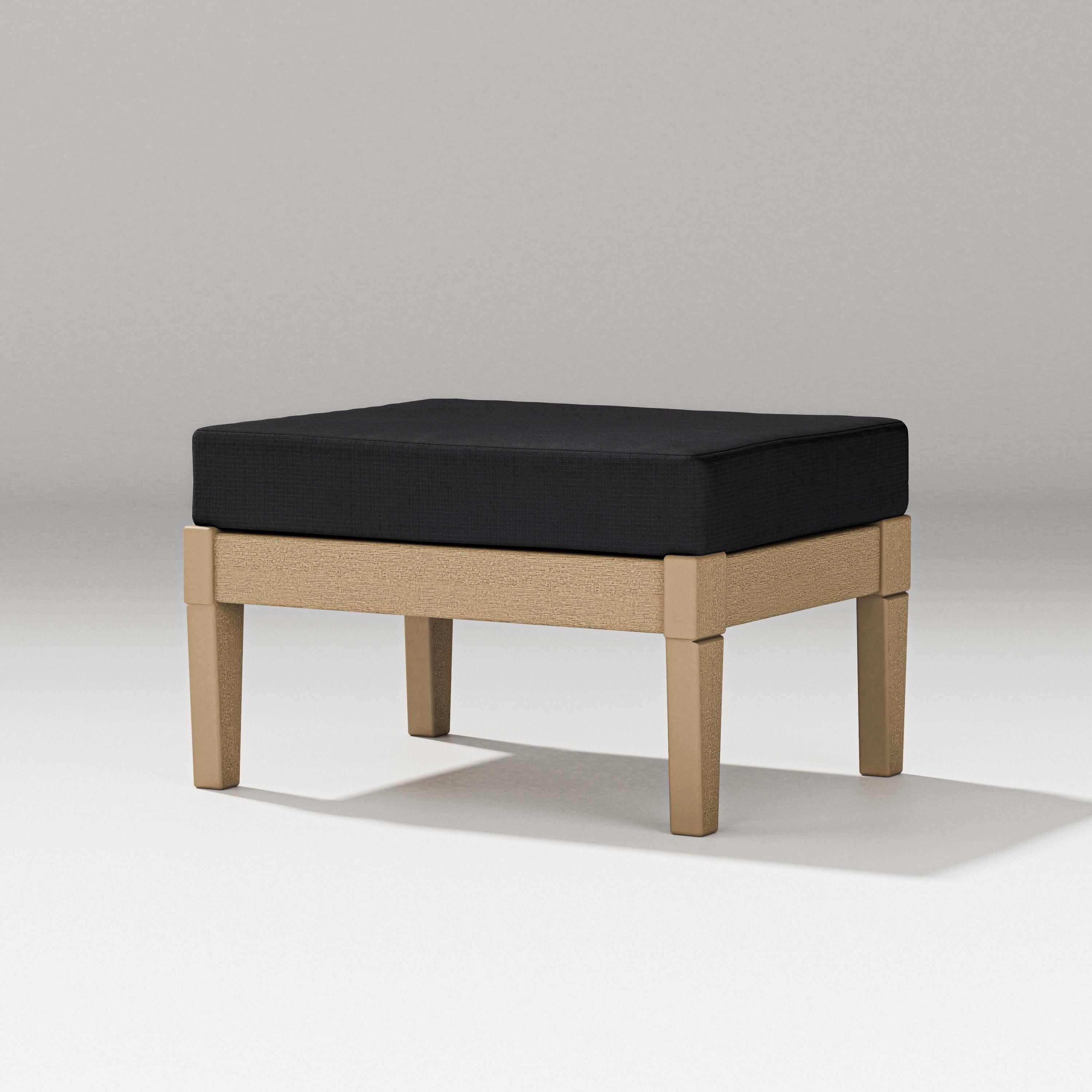 PW Designer Series Estate Lounge Ottoman in Vintage Sahara / Midnight Linen