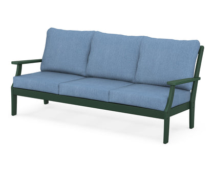 POLYWOOD® Braxton Deep Seating Sofa in Green / Sky Blue