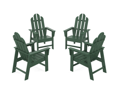 POLYWOOD® Long Island 4-Piece Upright Adirondack Conversation Set in Green