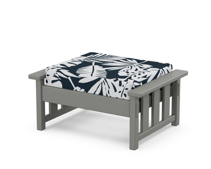 Martha Stewart by POLYWOOD® Acadia Deep Seating Ottoman in Slate Grey / Leaf Marine Indigo