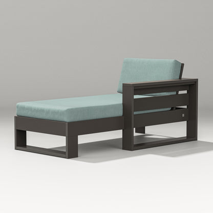 PW Designer Series Latitude Modular Right Arm Chaise in Vintage Coffee / Glacier Spa