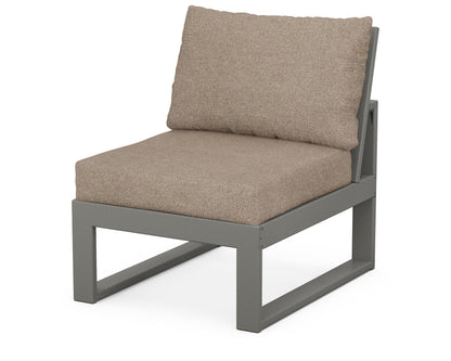 Unbranded Modular Armless Chair in Slate Grey / Spiced Burlap
