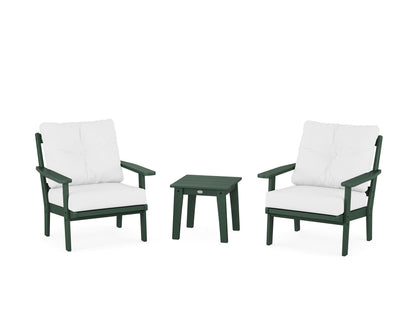 POLYWOOD® Oxford 3-Piece Deep Seating Set in Green / Natural