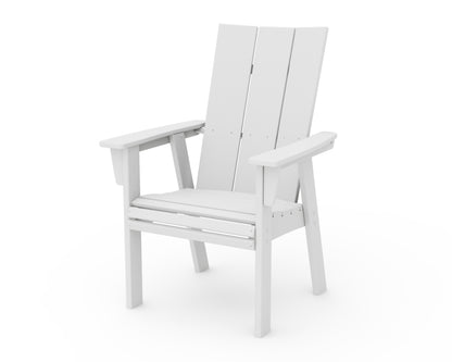 POLYWOOD® Modern Curveback Adirondack Dining Chair in White