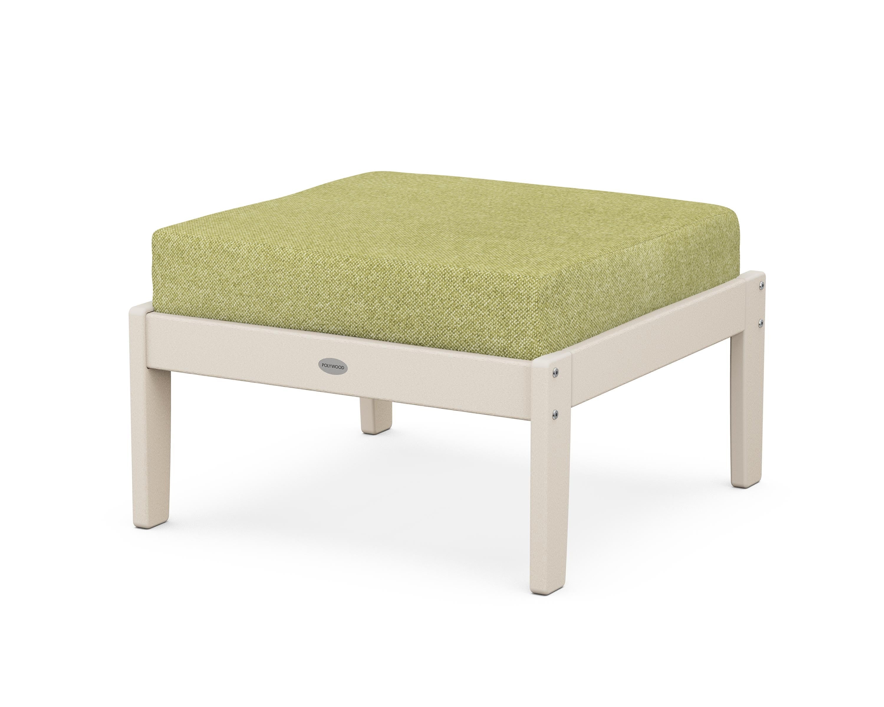 POLYWOOD® Braxton Deep Seating Ottoman in Sand / Chartreuse Boucle