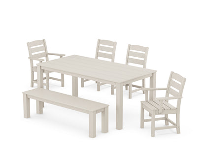 POLYWOOD® Lakeside 6-Piece Parsons Dining Set with Bench in Sand