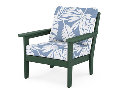 Country Living Cottage Deep Seating Chair in Green / Leaf Sky Blue