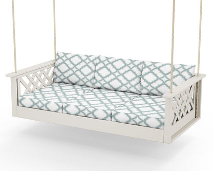 Country Living Wovendale Daybed Swing in Sand / Trellis Glacier Spa