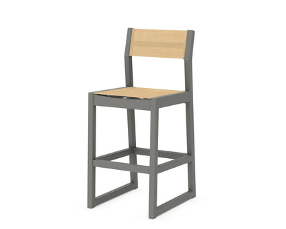 POLYWOOD® EDGE Sling Bar Side Chair in Slate Grey / Dupioni Apricot Sling
