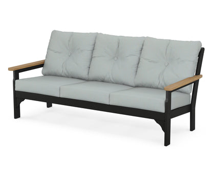 POLYWOOD® Vineyard Deep Seating Sofa in Black / Natural / Spa