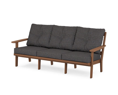 POLYWOOD® Prairie Deep Seating Sofa in Teak / Ash Charcoal