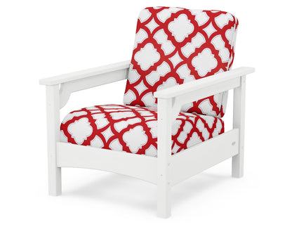 POLYWOOD® Club Chair in White / Trellis Crimson