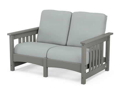 POLYWOOD® Club Mission Loveseat in Slate Grey / Spa