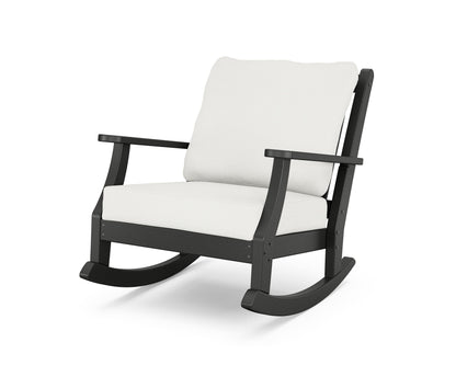 Country Living Wovendale Deep Seating Rocking Chair in Black / Natural Linen