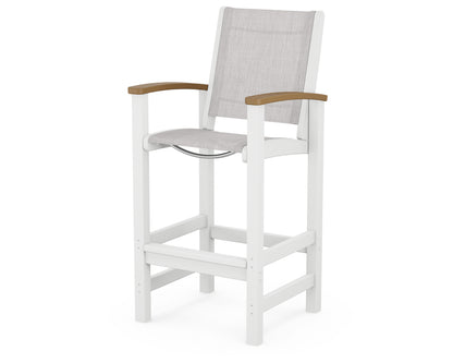 POLYWOOD® Coastal Bar Chair in White / Natural / Parchment Sling