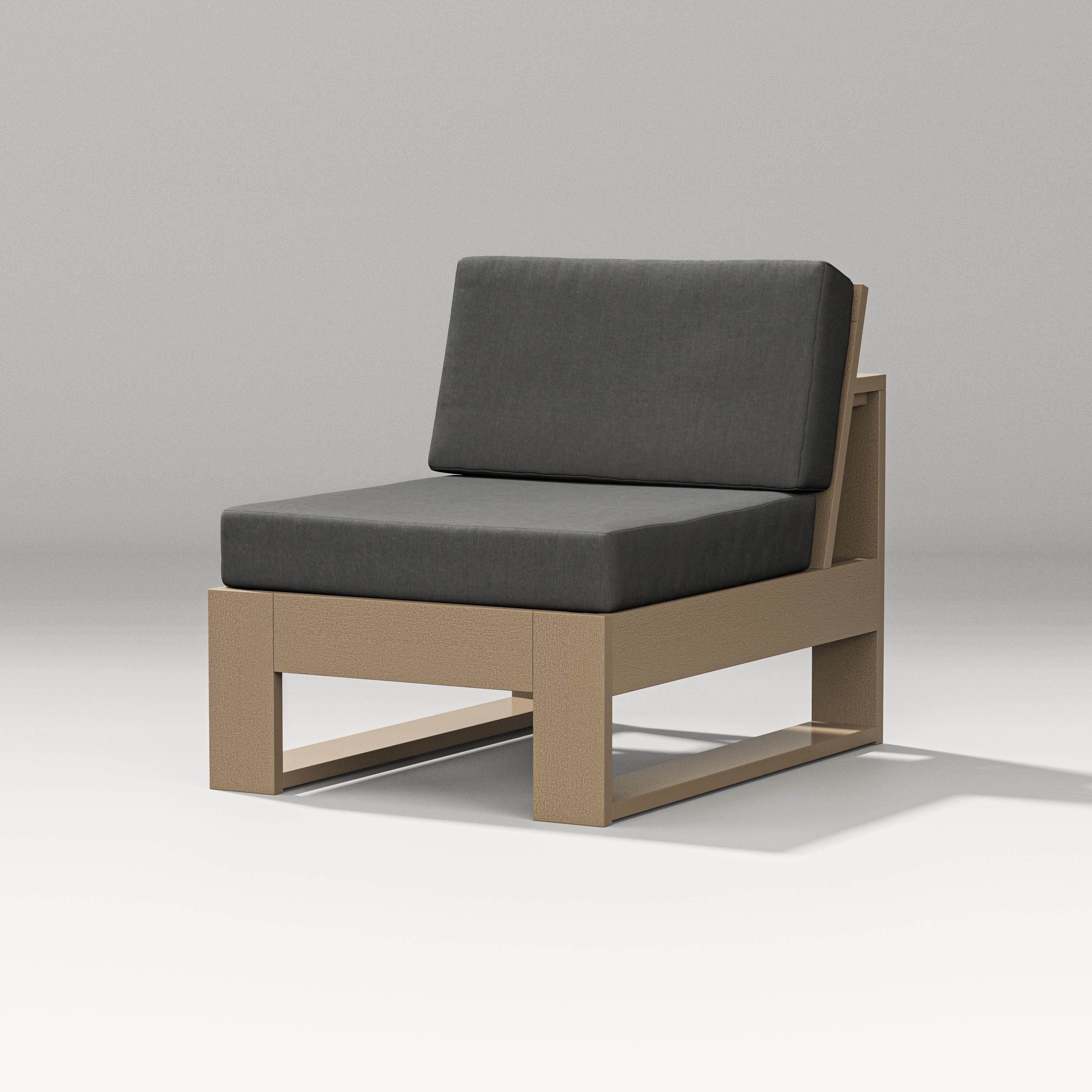 PW Designer Series Latitude Modular Armless Chair in Vintage Sahara / Spectrum Carbon