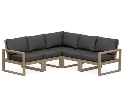 POLYWOOD® EDGE 5-Piece Modular Deep Seating Set in Vintage Sahara / Spectrum Carbon