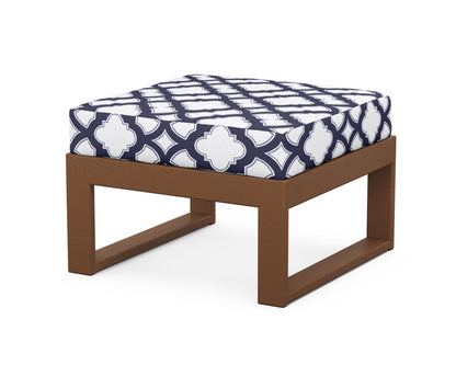 Unbranded Modular Ottoman - Modern in Teak / Trellis Navy