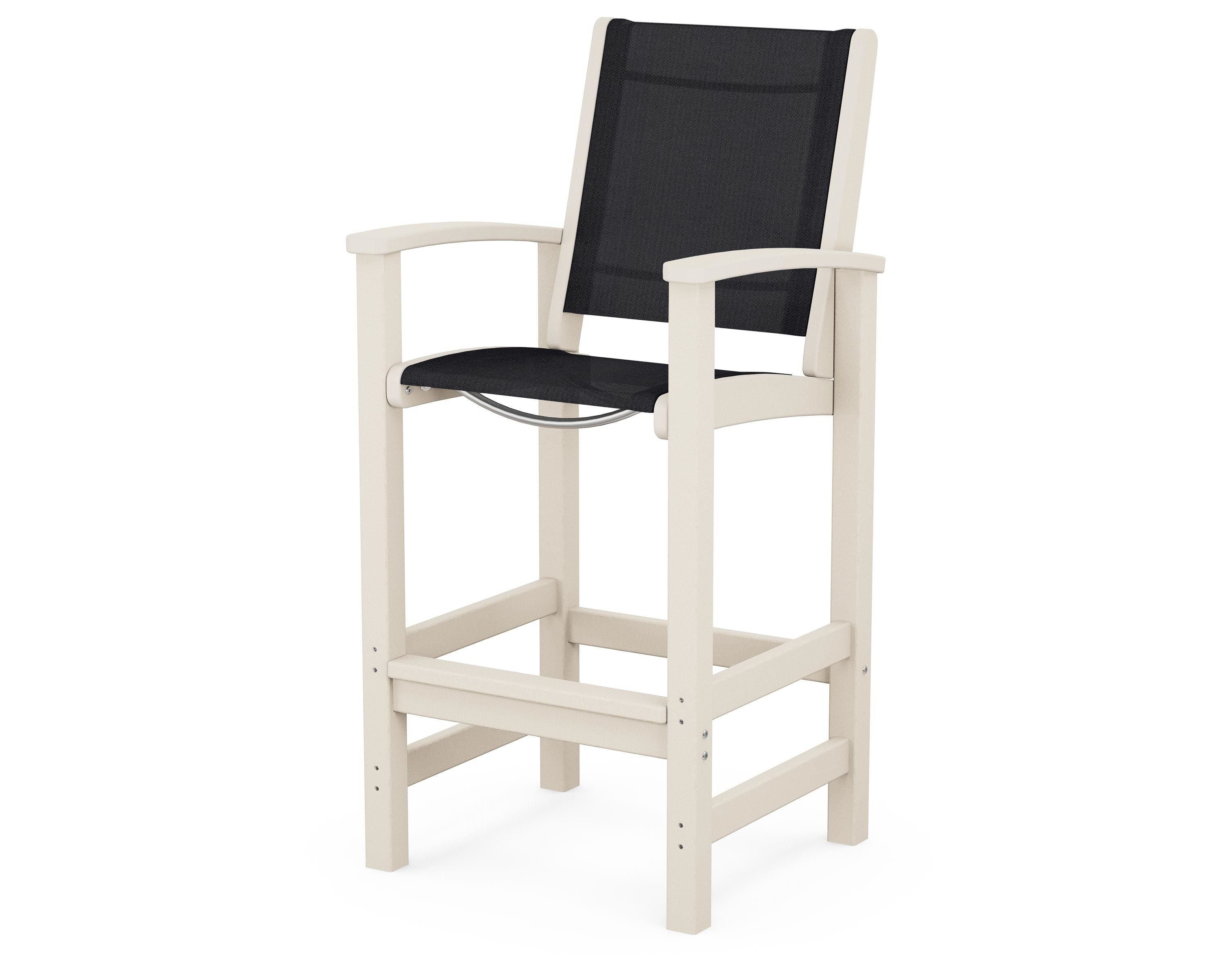 POLYWOOD® Coastal Bar Chair in Sand / Black Sling